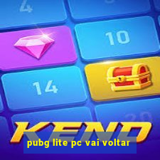 pubg lite pc vai voltar