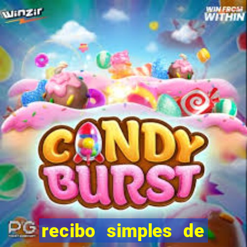recibo simples de pagamento word